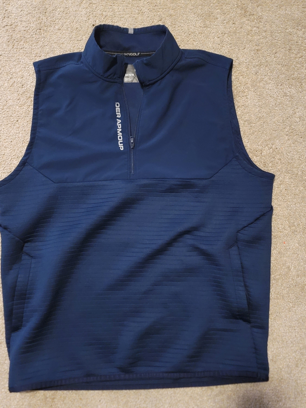 Under Armour Men's Navy Sleeveless Quarter-Zip Vest